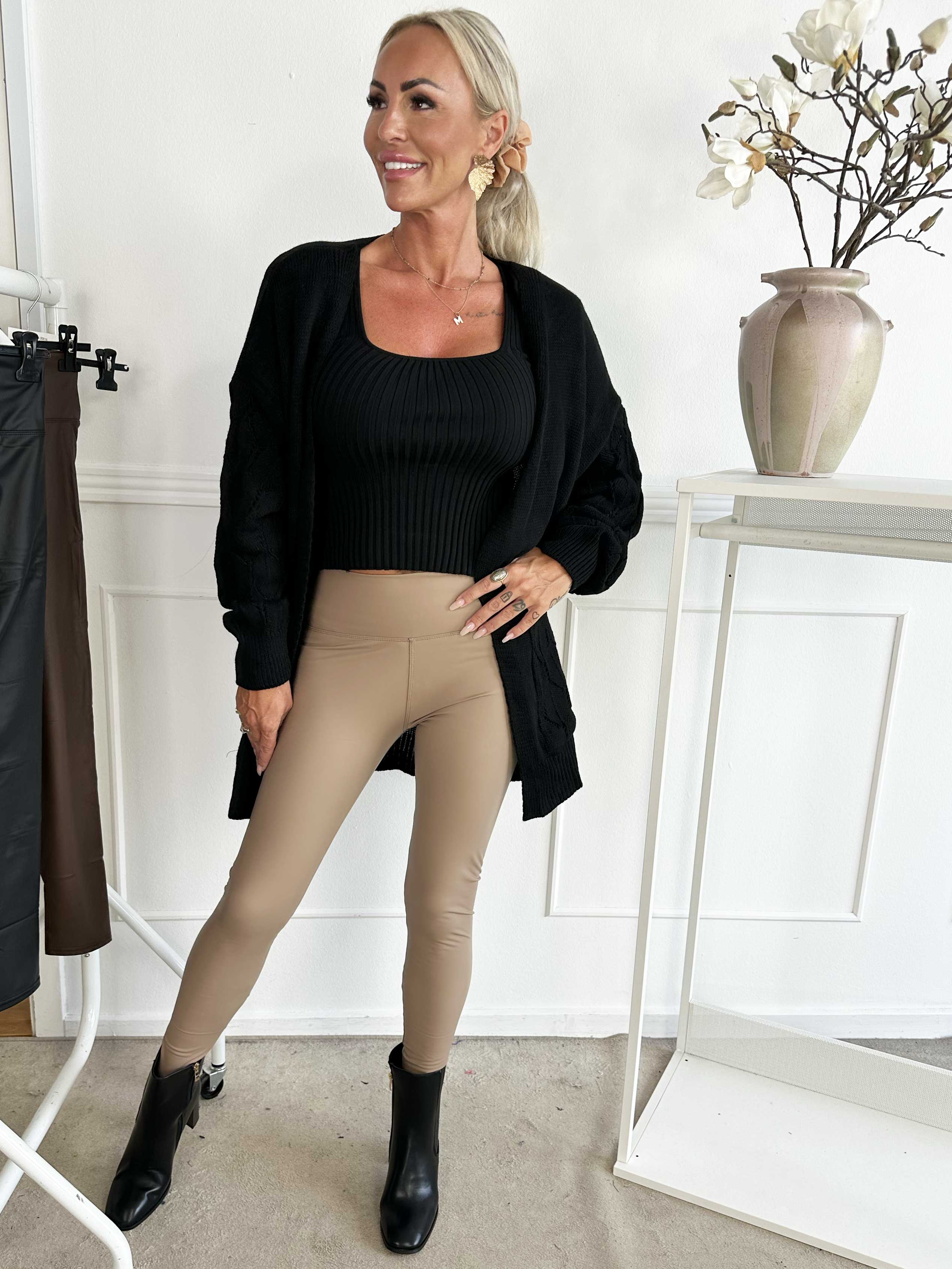 Dea - Læderlook leggings med stræk